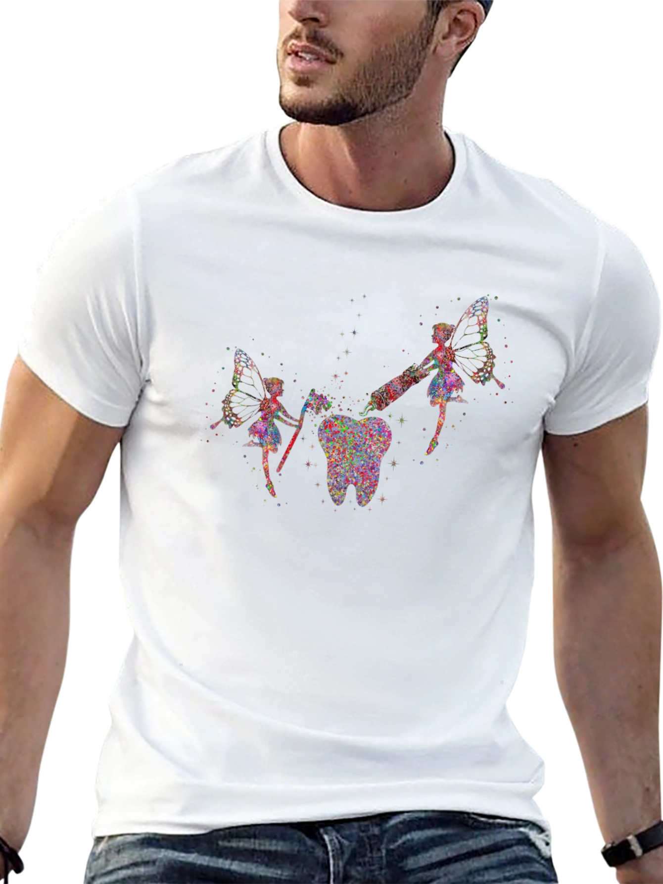 Tooth Fairy Graphic T-Shirt - Unique Dental Art Tee