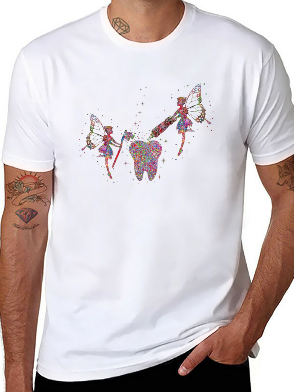 Tooth Fairy Graphic T-Shirt - Unique Dental Art Tee