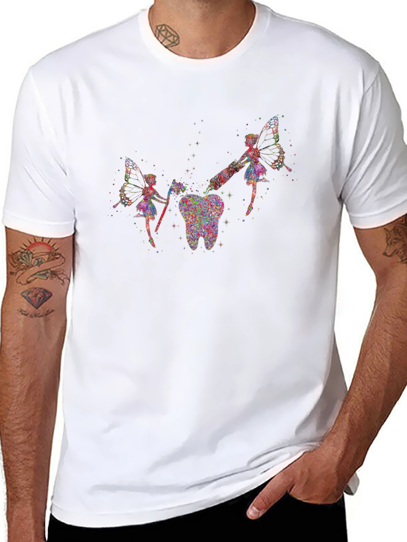 Tooth Fairy Graphic T-Shirt - Unique Dental Art Tee