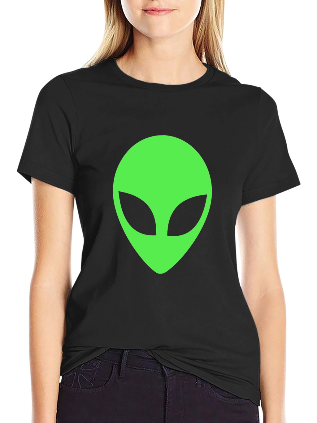 Alien Head Graphic T-Shirt - Classic Black