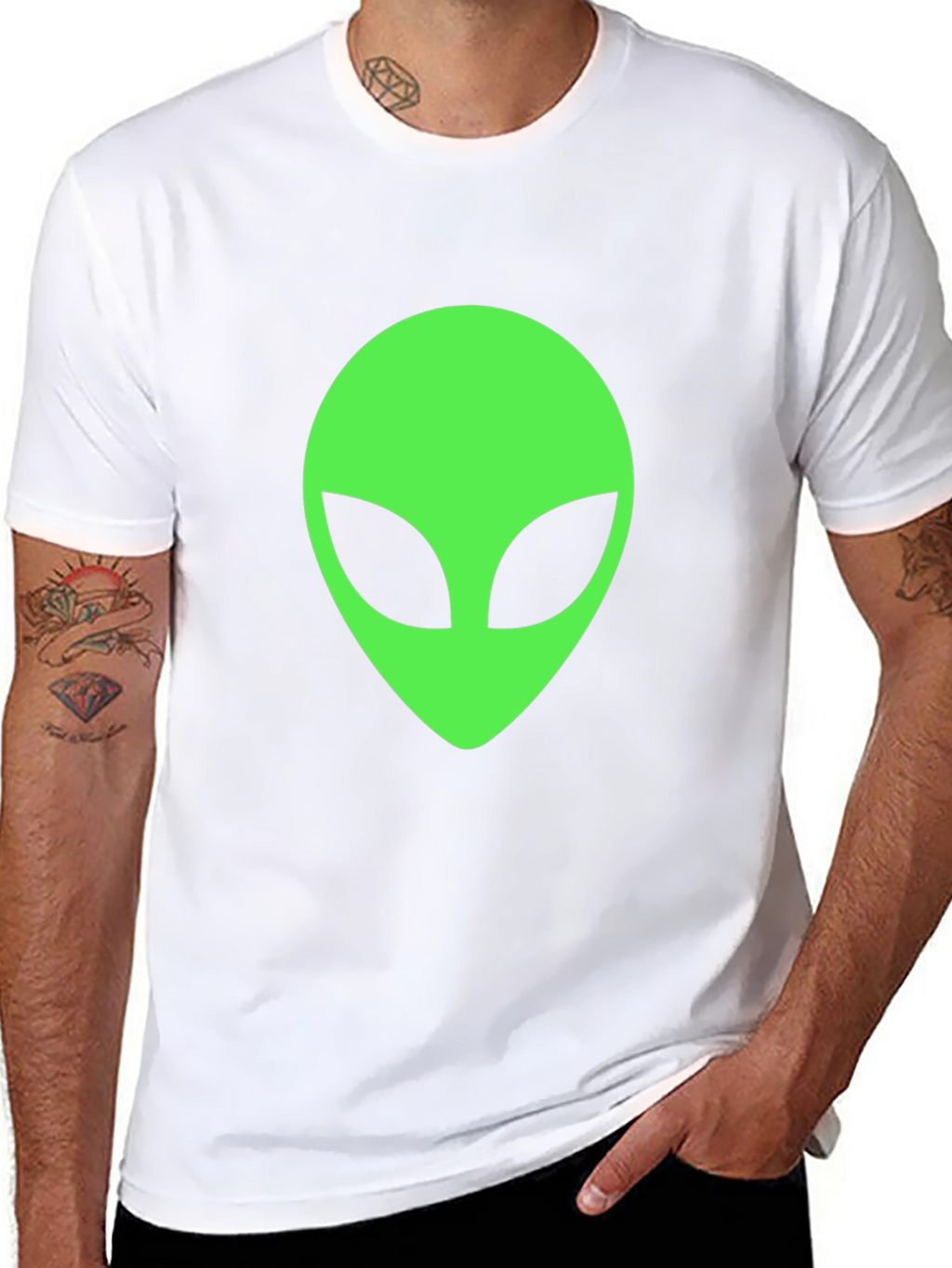 Alien Head Graphic T-Shirt - Classic Black