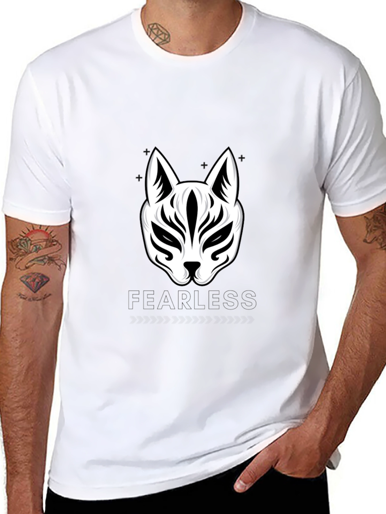 Fearless Fox Mask Graphic Tee - Stylish Urban Wear