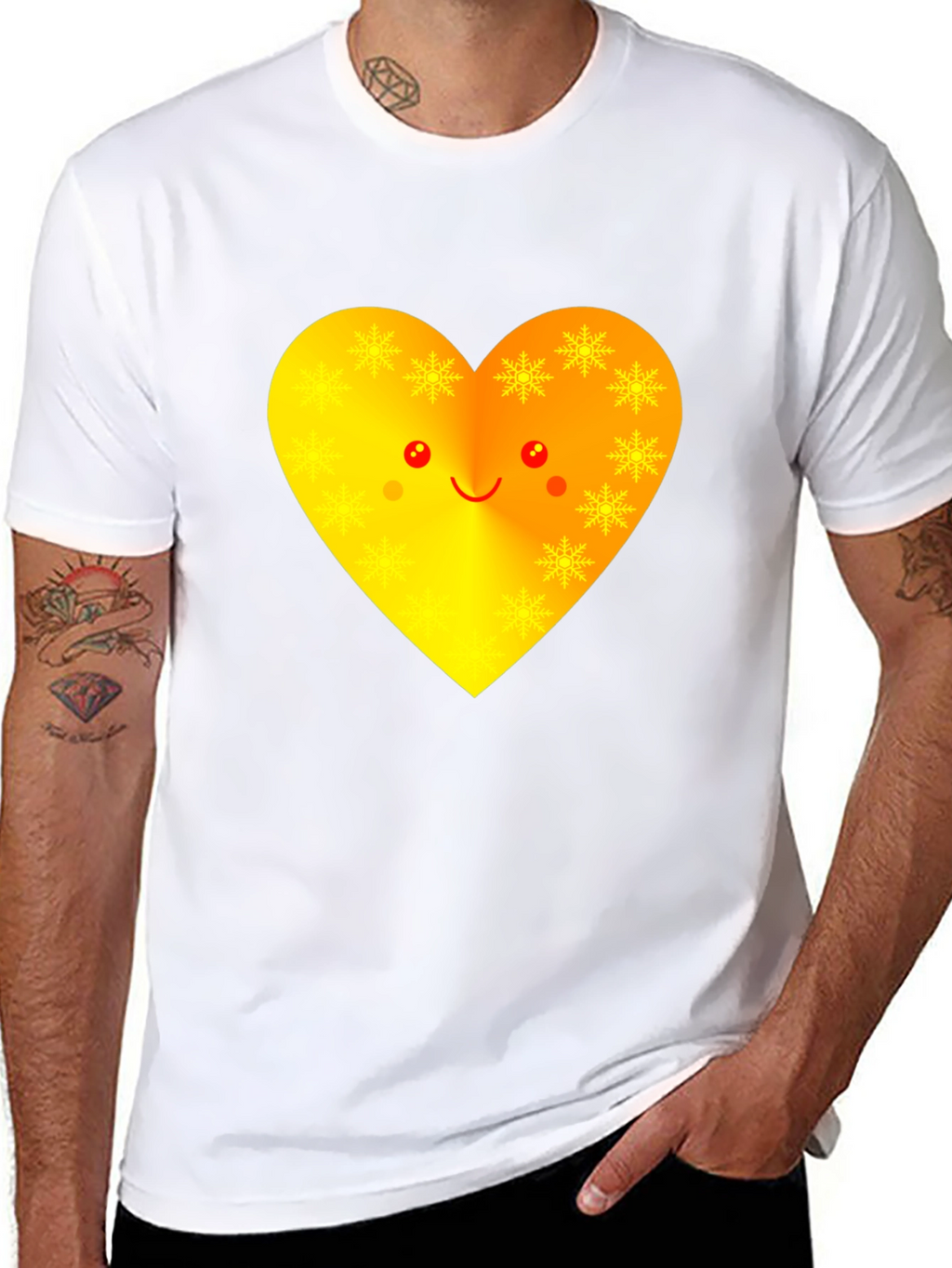 Heart Face Graphic Tee - Black Unisex T-Shirt