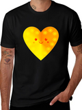 Heart Face Graphic Tee - Black Unisex T-Shirt