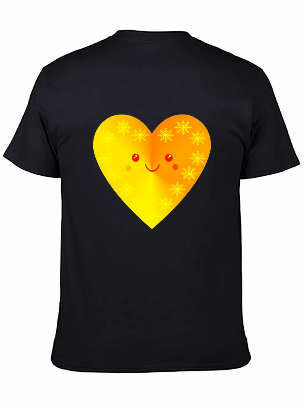 Heart Face Graphic Tee - Black Unisex T-Shirt