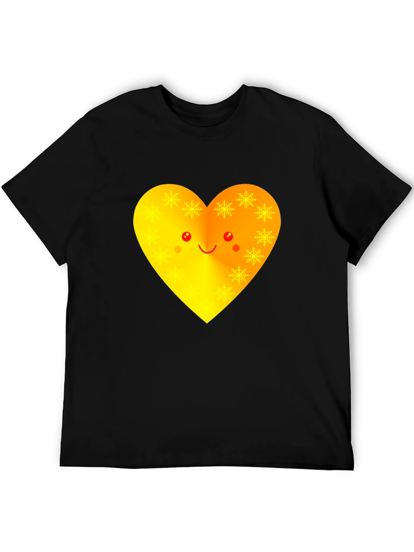 Heart Face Graphic Tee - Black Unisex T-Shirt