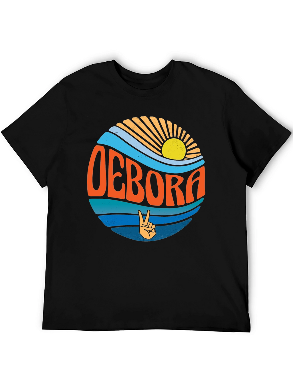 Retro OEBORA Graphic T-Shirt - Peace & Waves