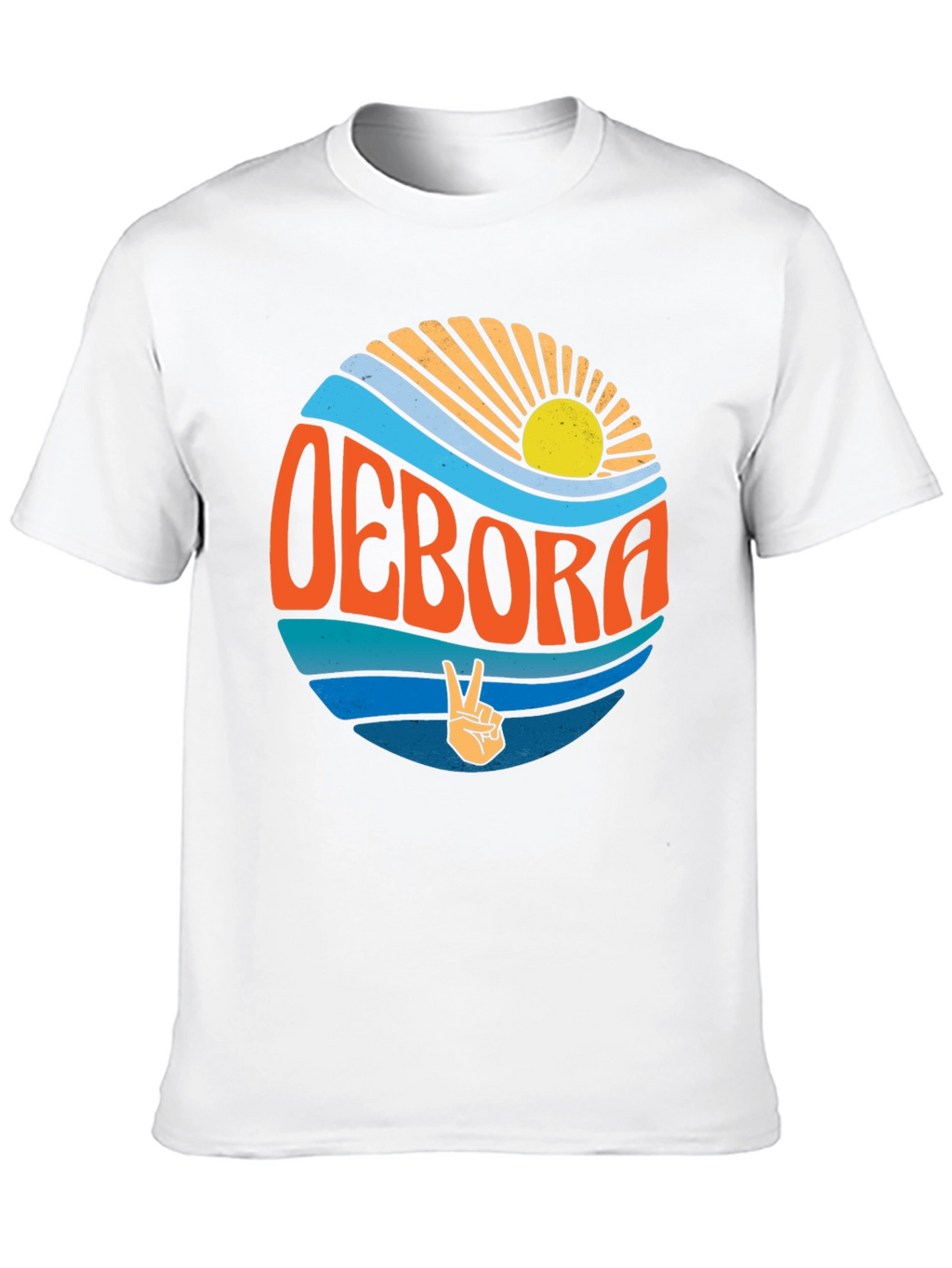 Retro OEBORA Graphic T-Shirt - Peace & Waves