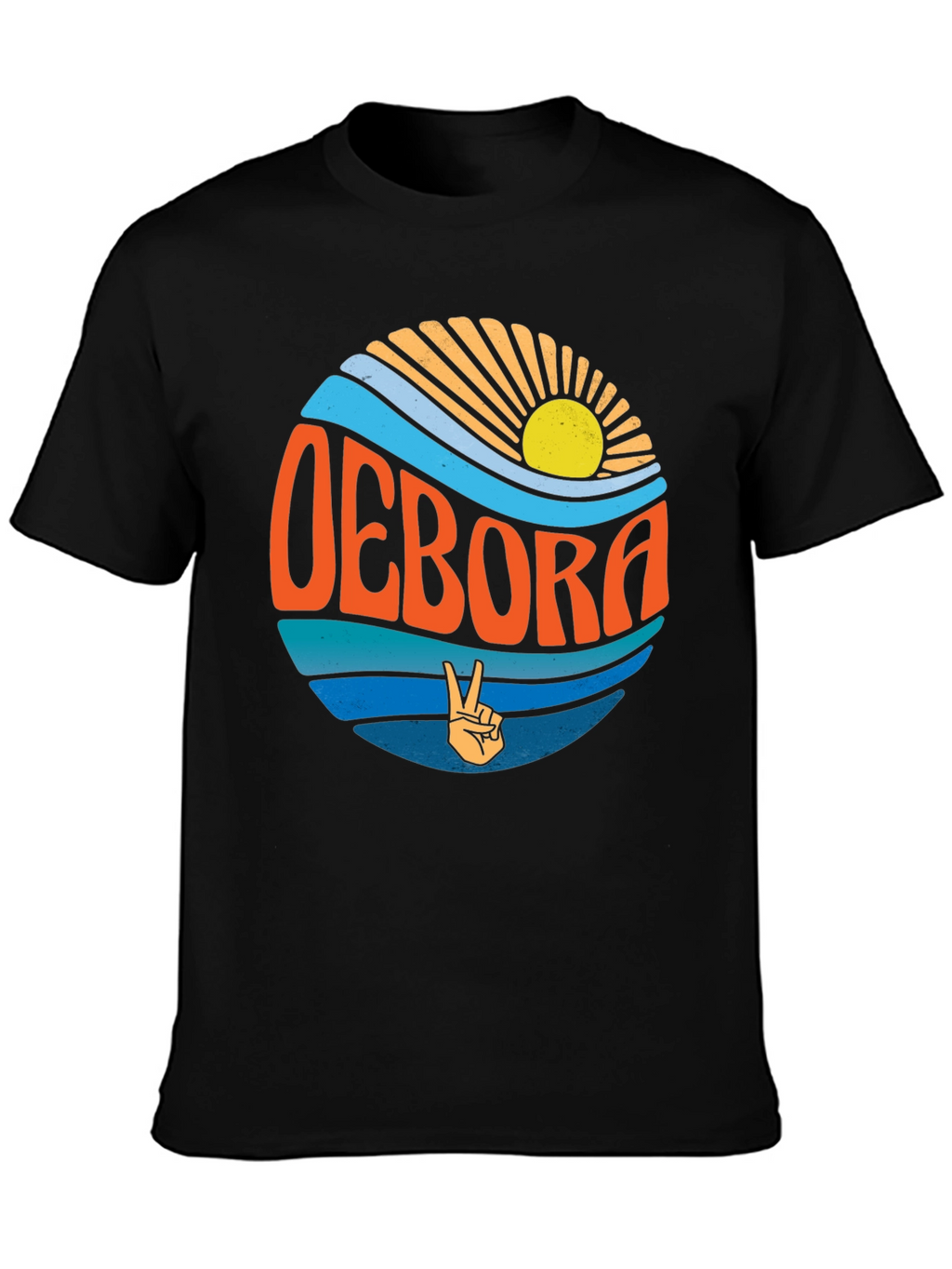 Retro OEBORA Graphic T-Shirt - Peace & Waves