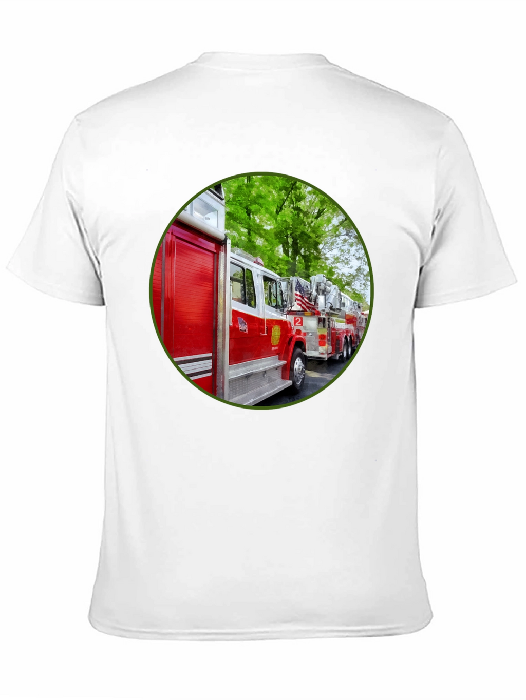 Fire Truck Graphic Tee - Black Cotton Blend