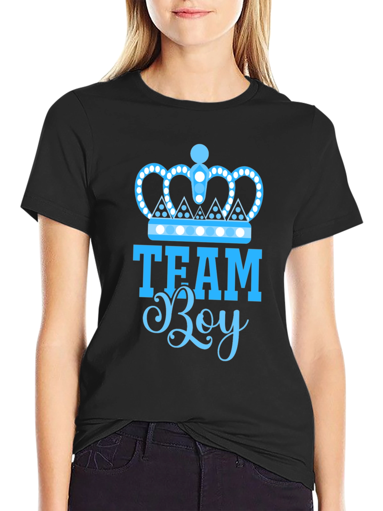 Team Boy Gender Reveal T-Shirt - Black