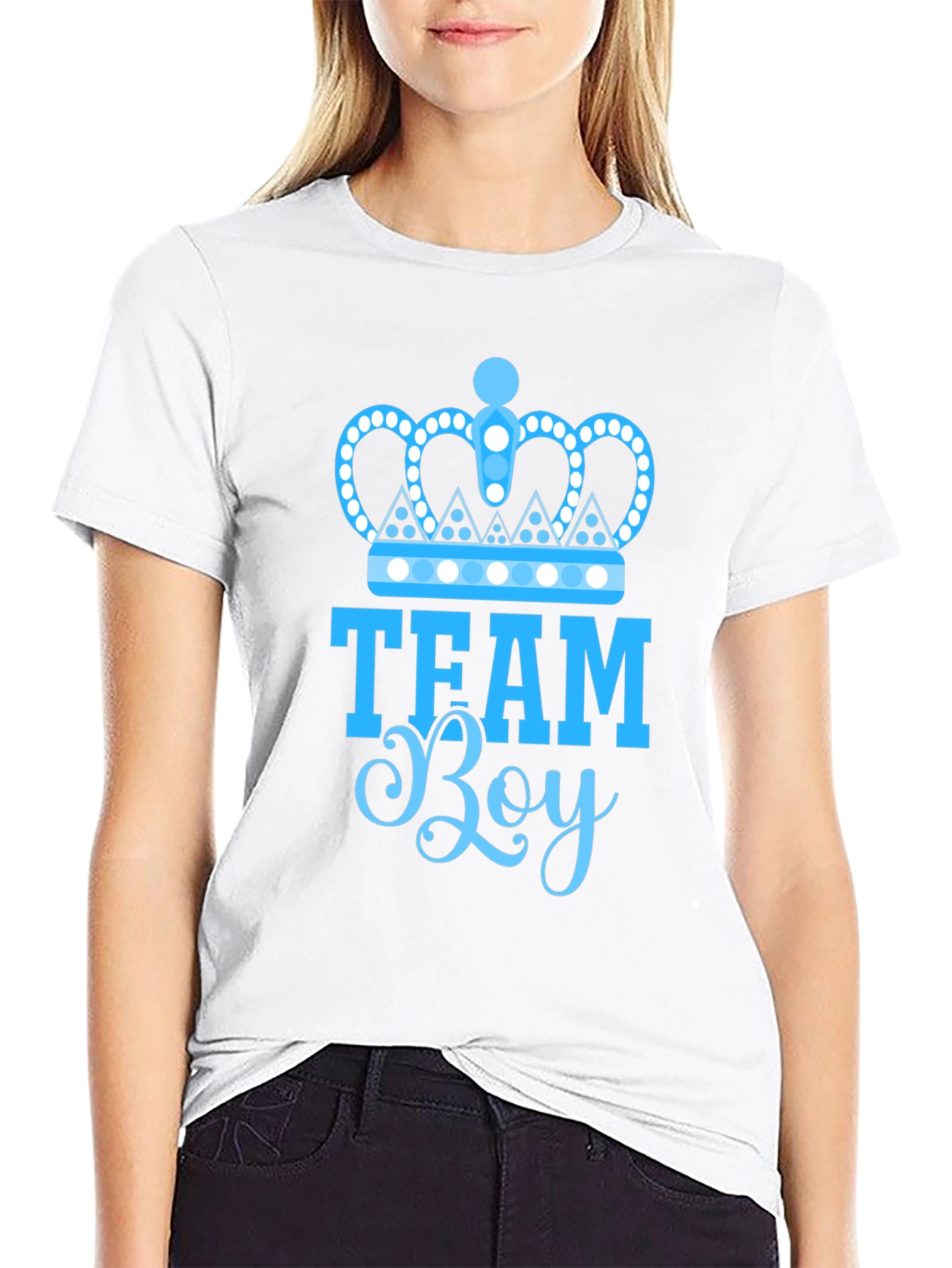 Team Boy Gender Reveal T-Shirt - Black