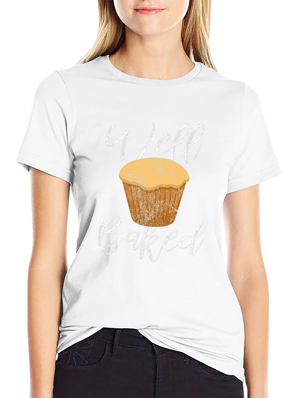 Well Baked Muffin T-Shirt - Black Cotton Tee