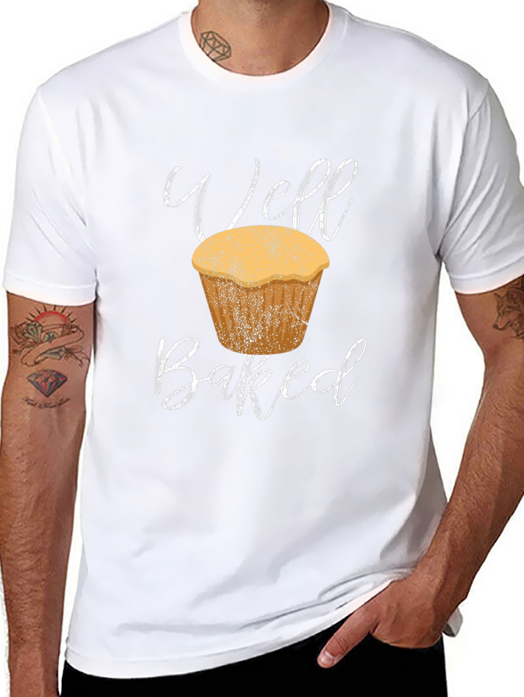 Well Baked Muffin T-Shirt - Black Cotton Tee