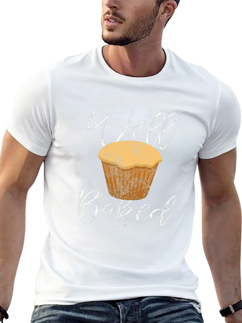 Well Baked Muffin T-Shirt - Black Cotton Tee