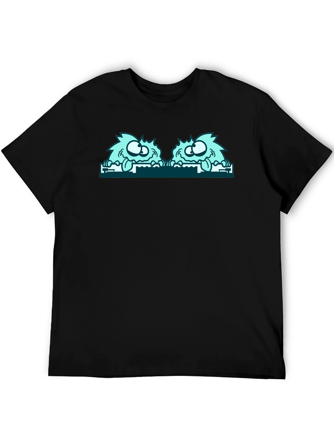 Monster Peekaboo Graphic Tee - Black