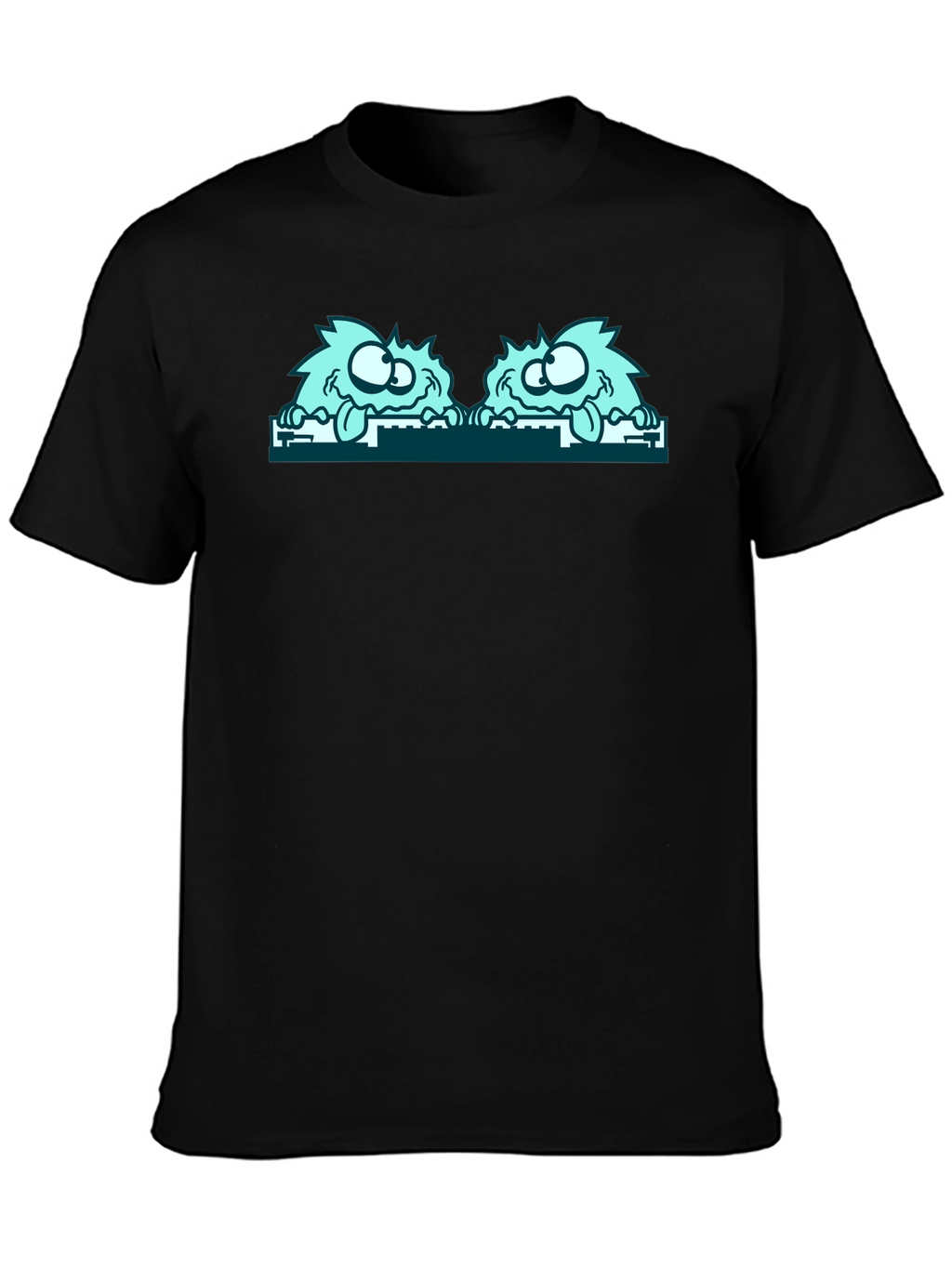 Monster Peekaboo Graphic Tee - Black