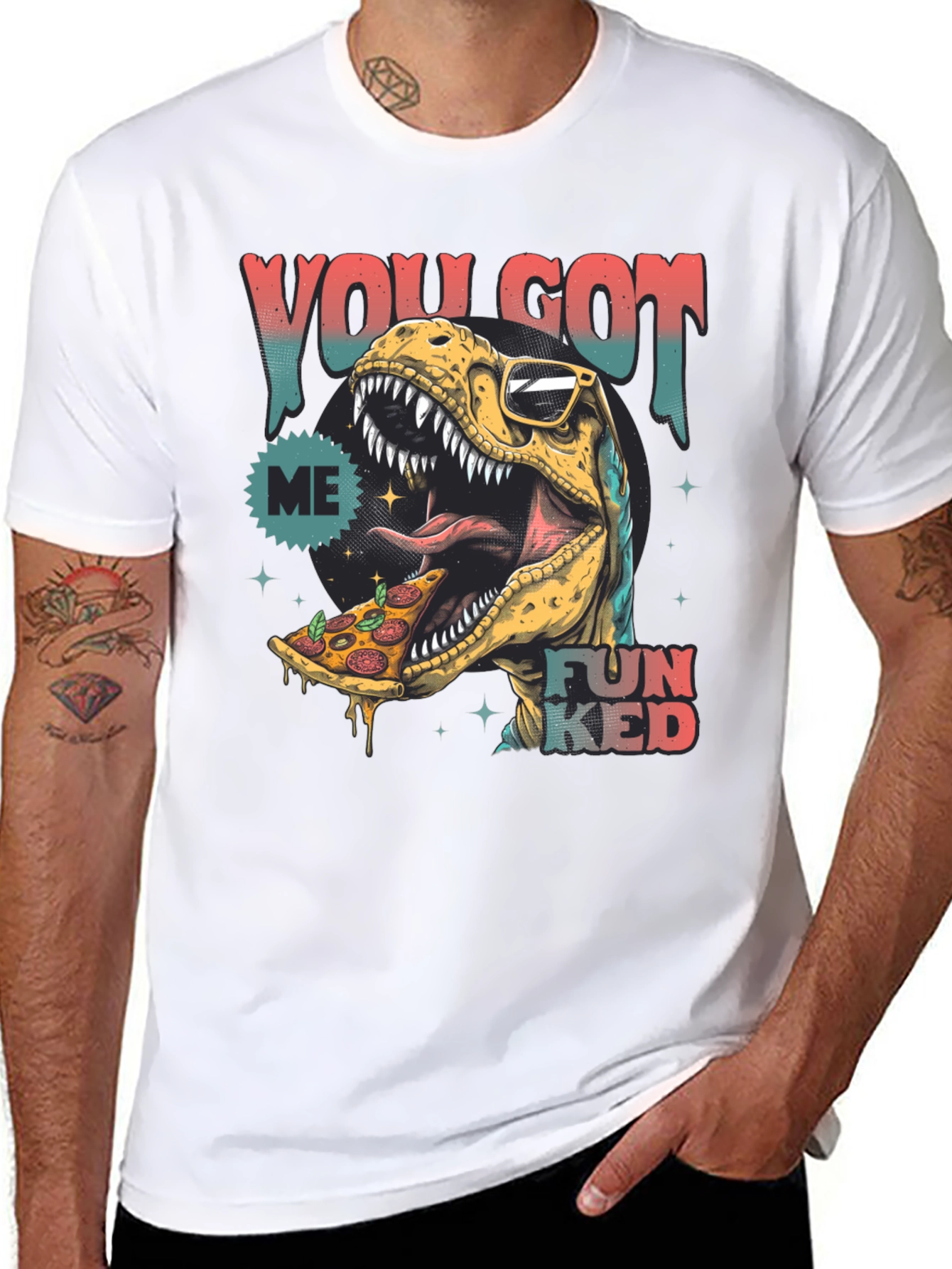 Dino Pizza T-Shirt - You Got Me Funked