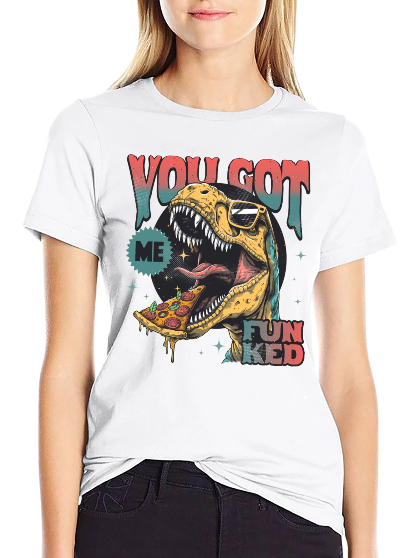 Dino Pizza T-Shirt - You Got Me Funked