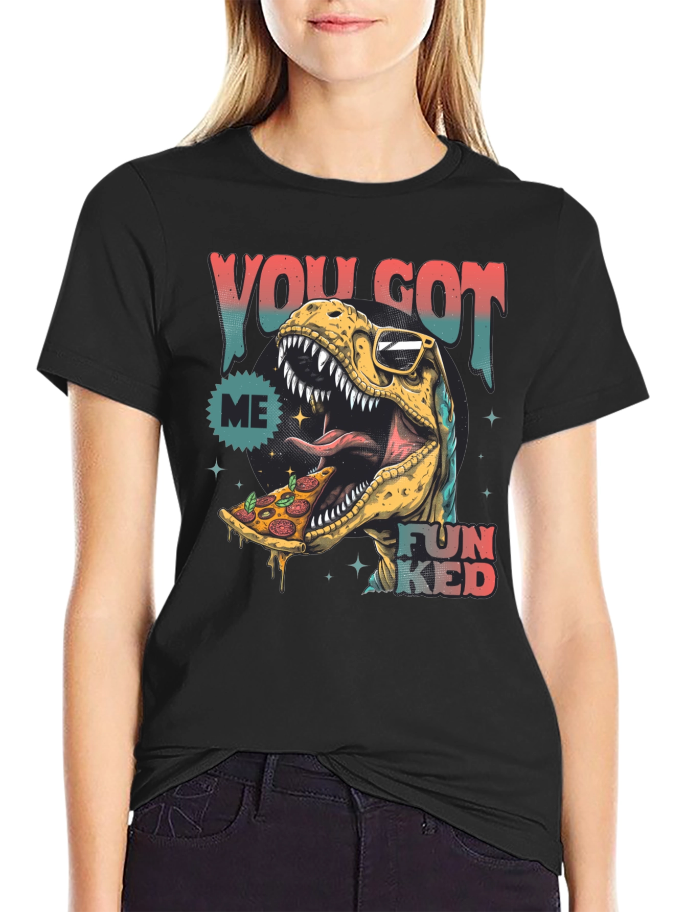 Dino Pizza T-Shirt - You Got Me Funked