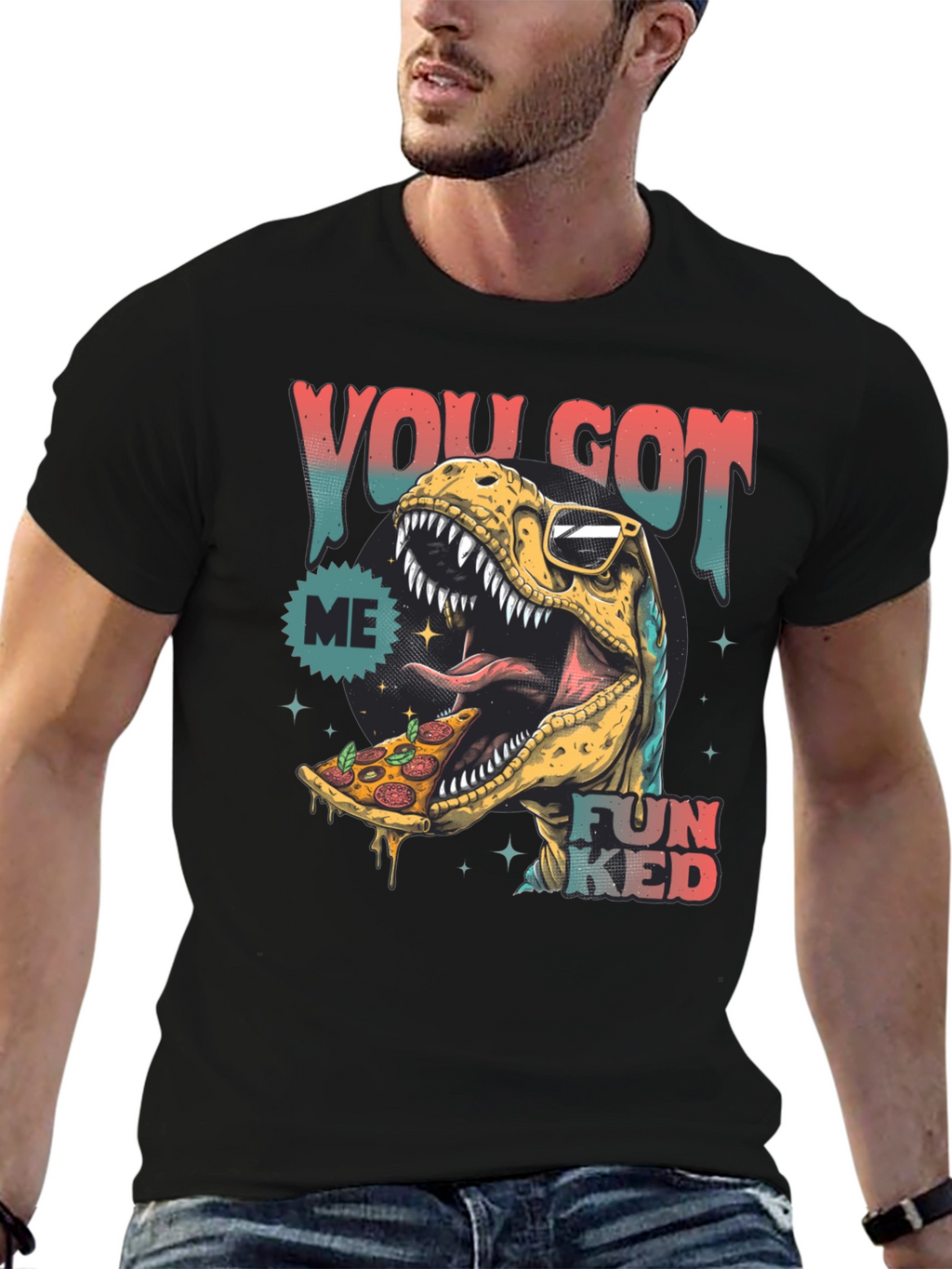 Dino Pizza T-Shirt - You Got Me Funked