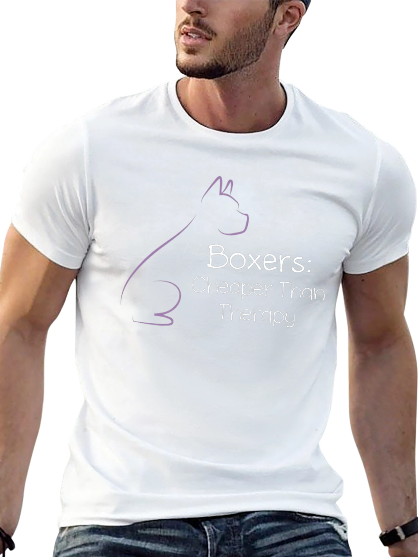 Boxer Dog Therapy Humor Graphic T-Shirt