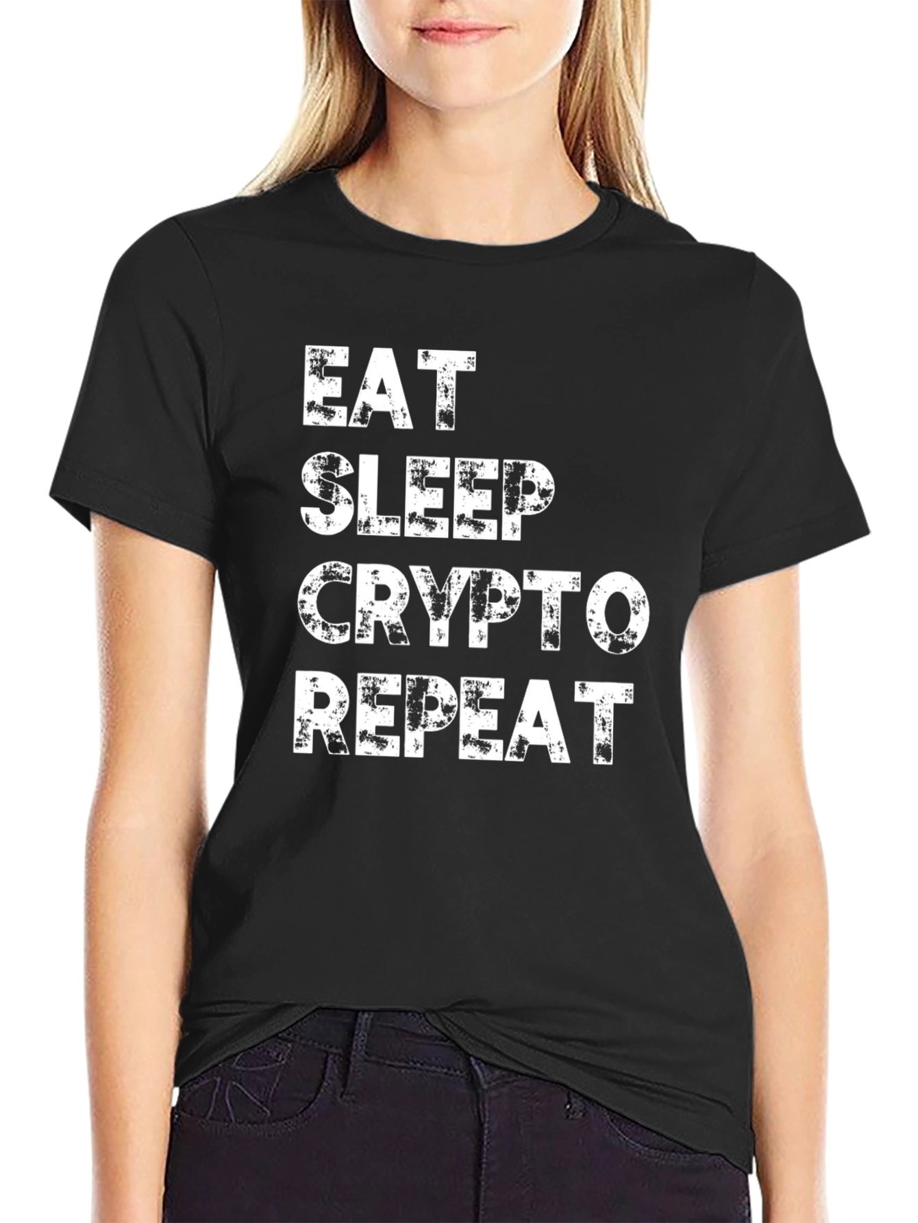 Eat Sleep Crypto Repeat Black T-Shirt