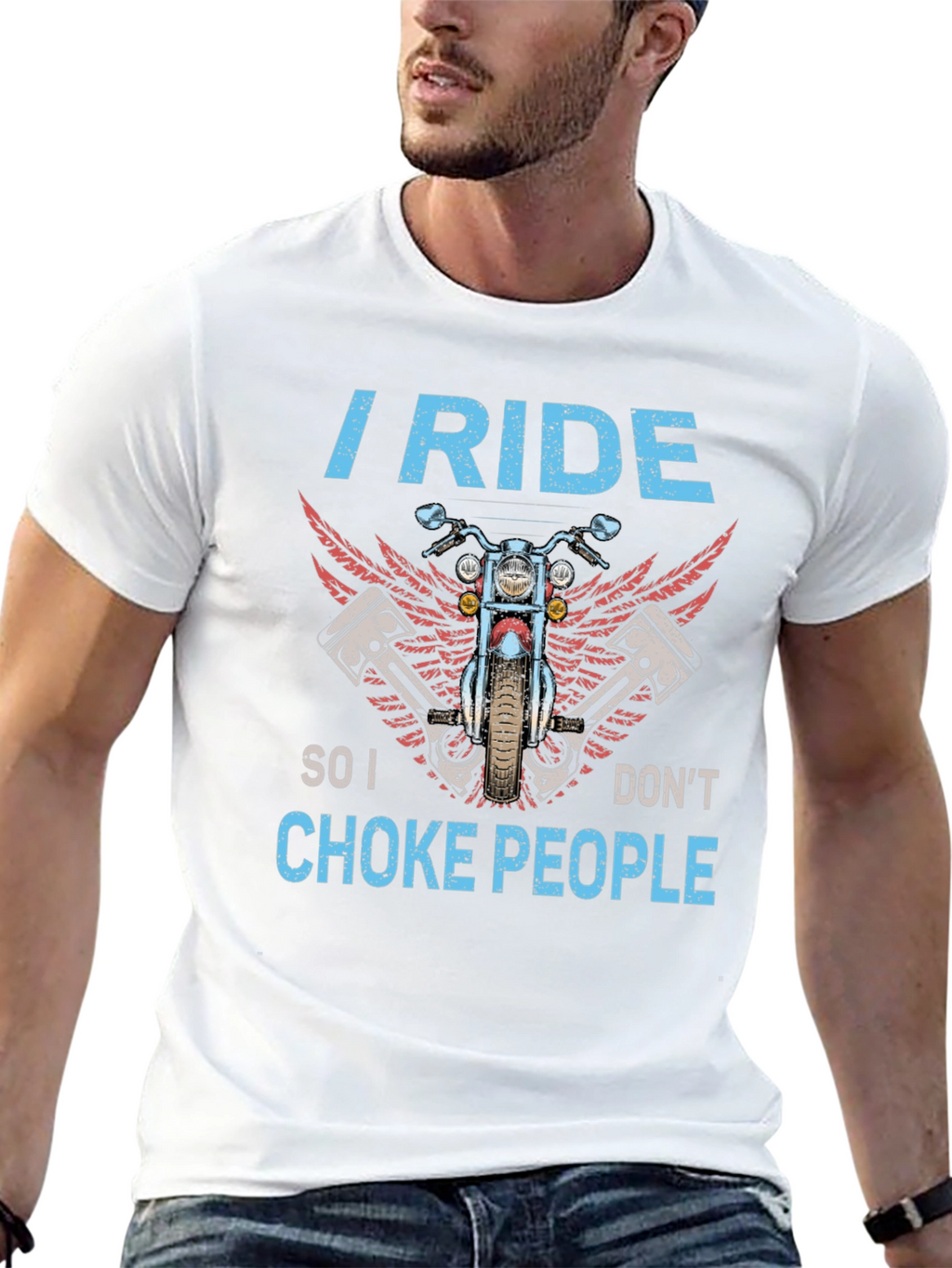 I Ride So I Dont Choke People Biker T-Shirt