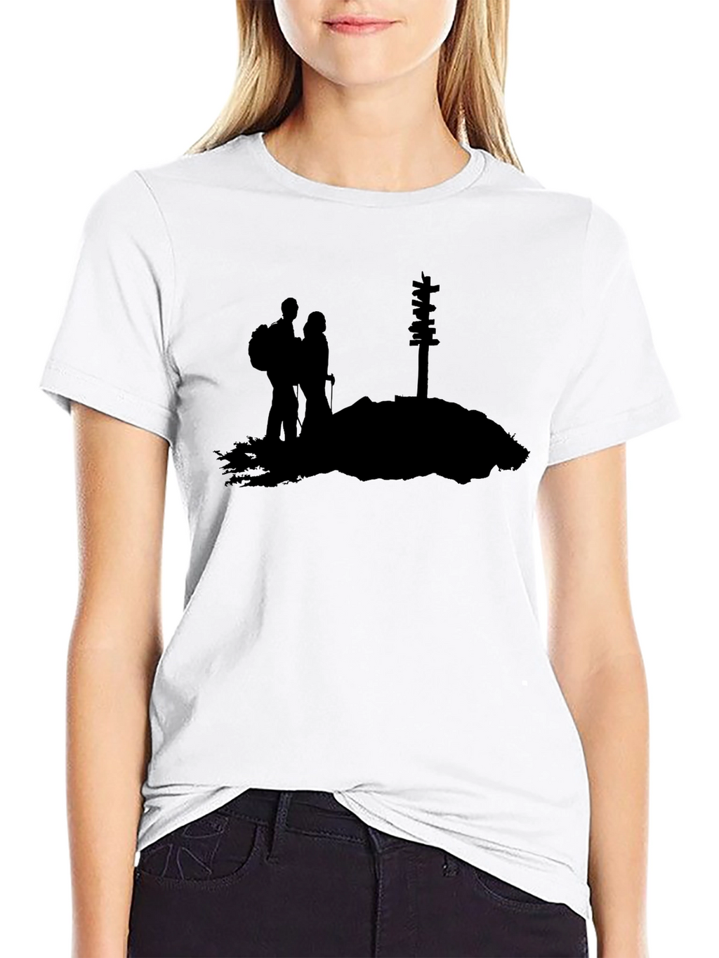Hiking Couple Graphic Tee - Mountain Adventure Shirt