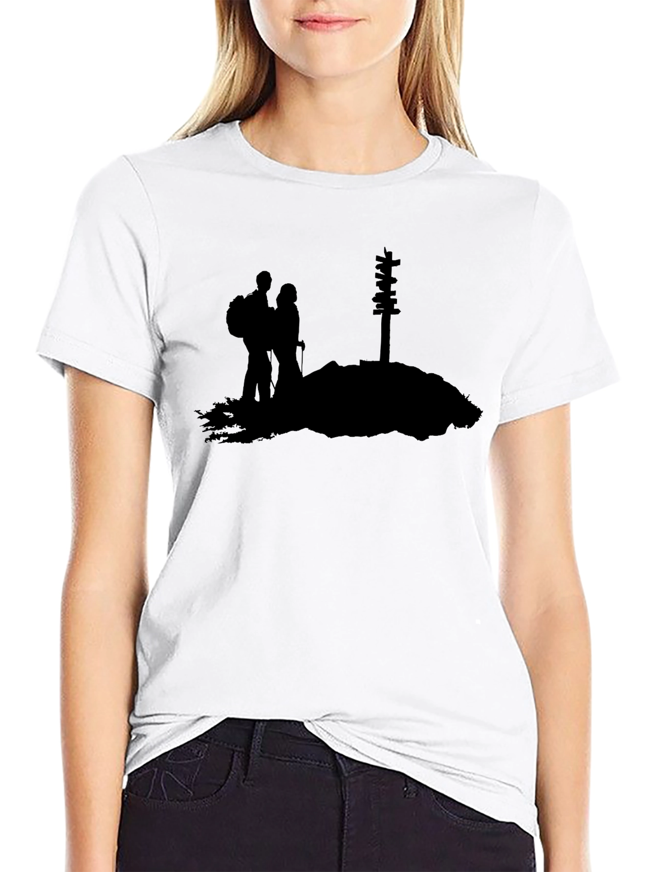 Hiking Couple Graphic Tee - Mountain Adventure Shirt