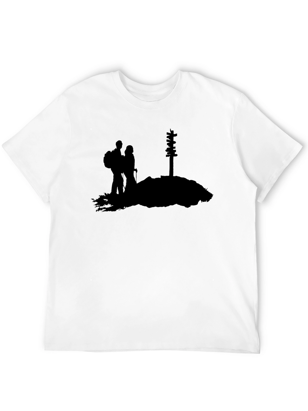 Hiking Couple Graphic Tee - Mountain Adventure Shirt