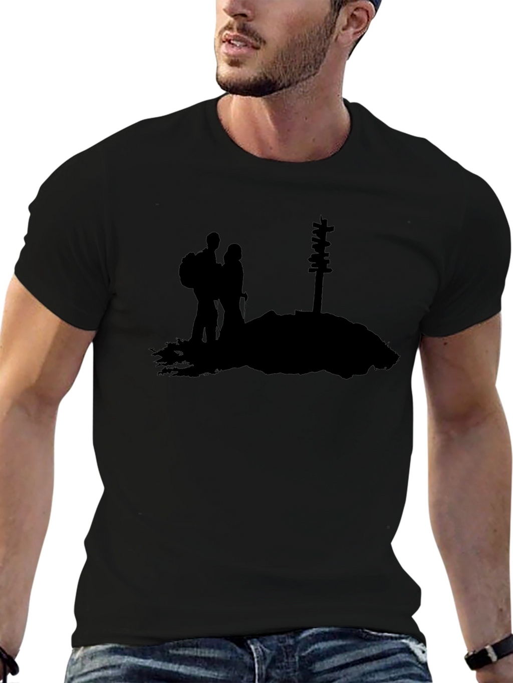 Hiking Couple Graphic Tee - Mountain Adventure Shirt