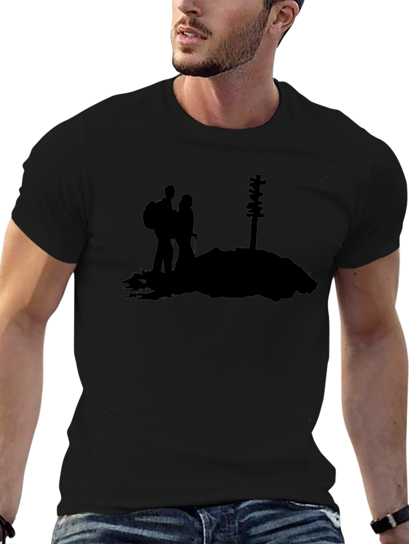 Hiking Couple Graphic Tee - Mountain Adventure Shirt