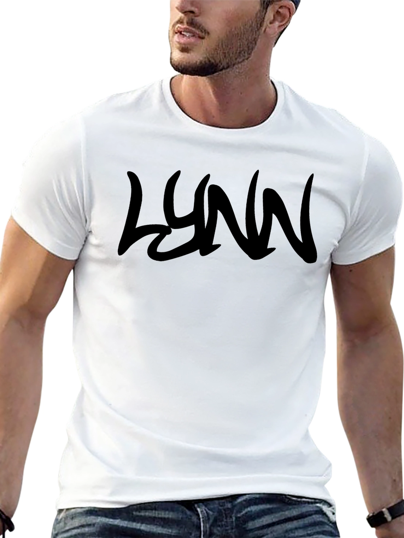 Black T-Shirt with LYNN Graphic