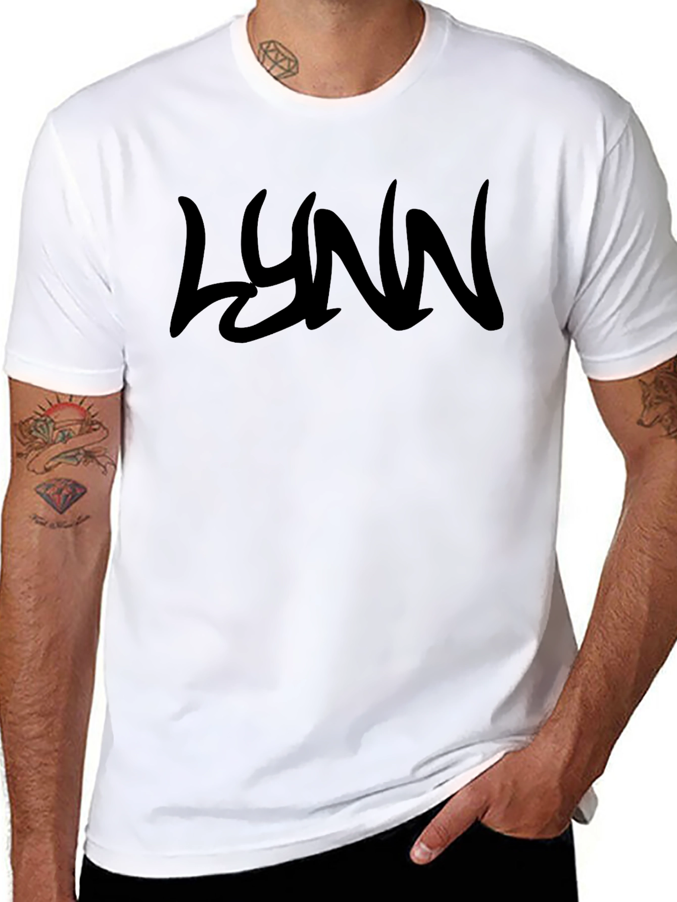 Black T-Shirt with LYNN Graphic