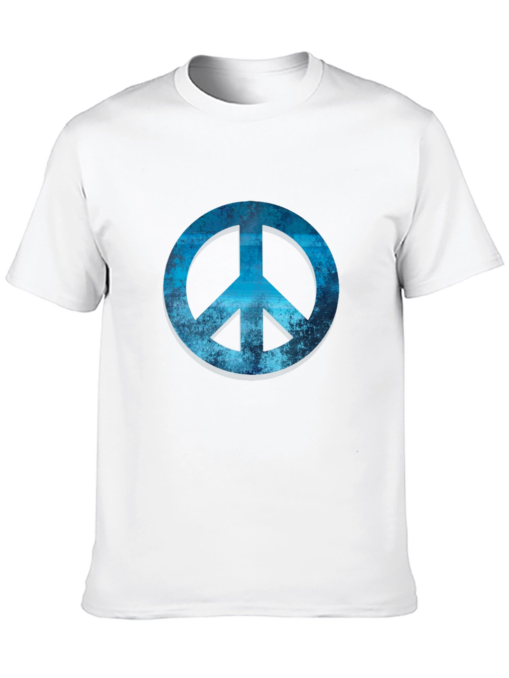 Blue Peace Sign Graphic Black T-Shirt