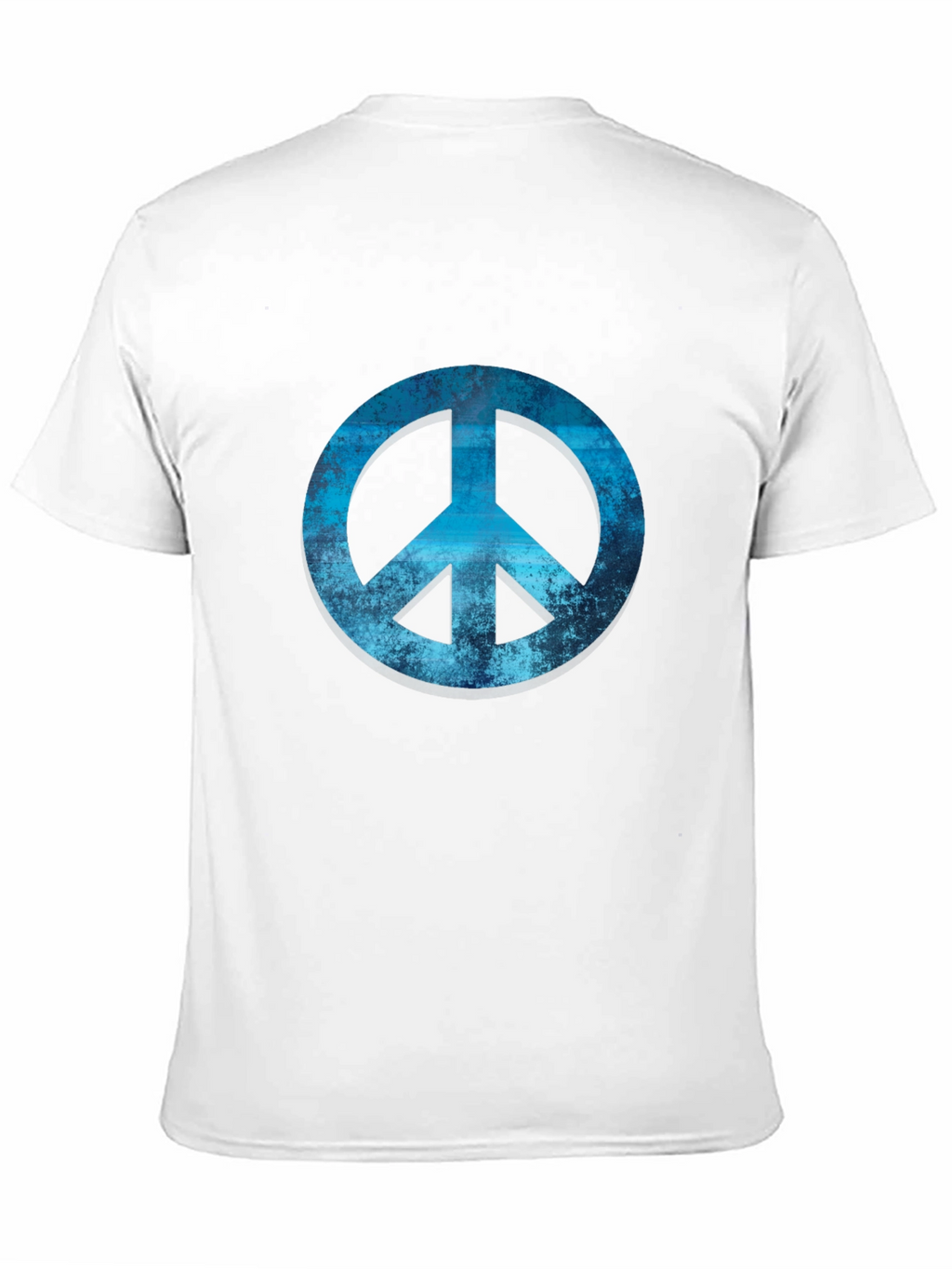 Blue Peace Sign Graphic Black T-Shirt
