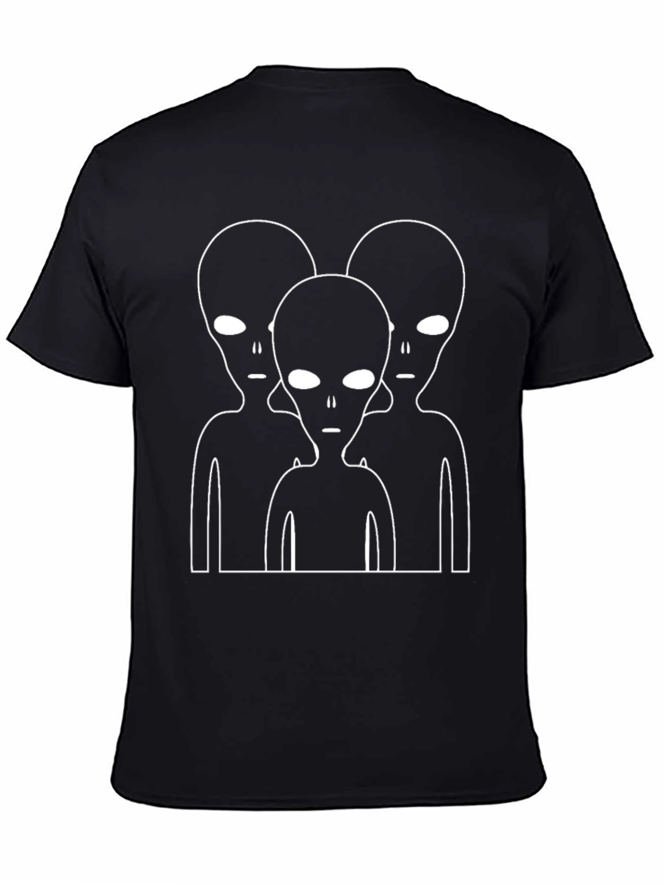 Alien Trio Graphic Tee - Black Cotton T-Shirt