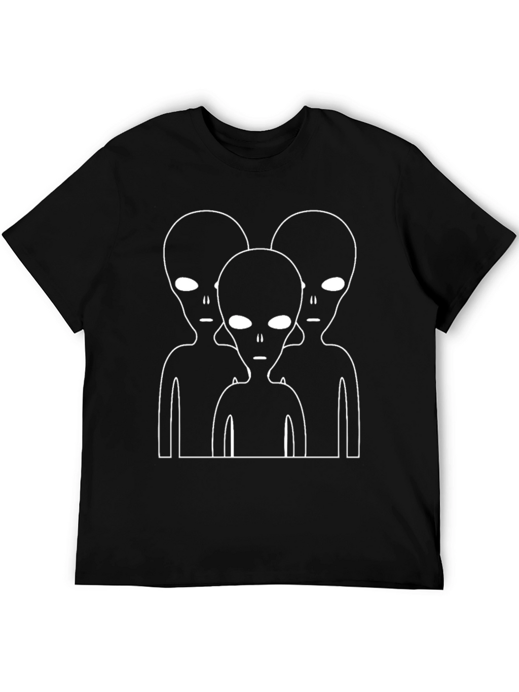 Alien Trio Graphic Tee - Black Cotton T-Shirt