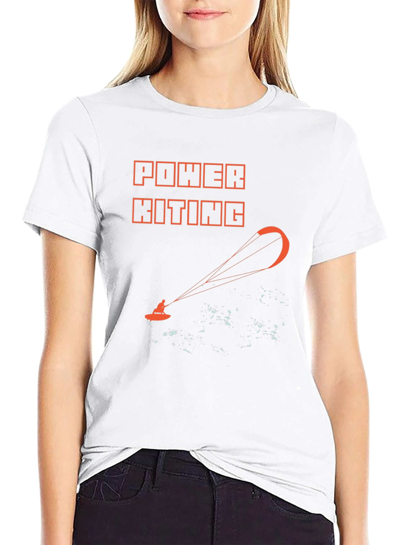 Power Kiting Graphic Tee - Black Cotton T-Shirt