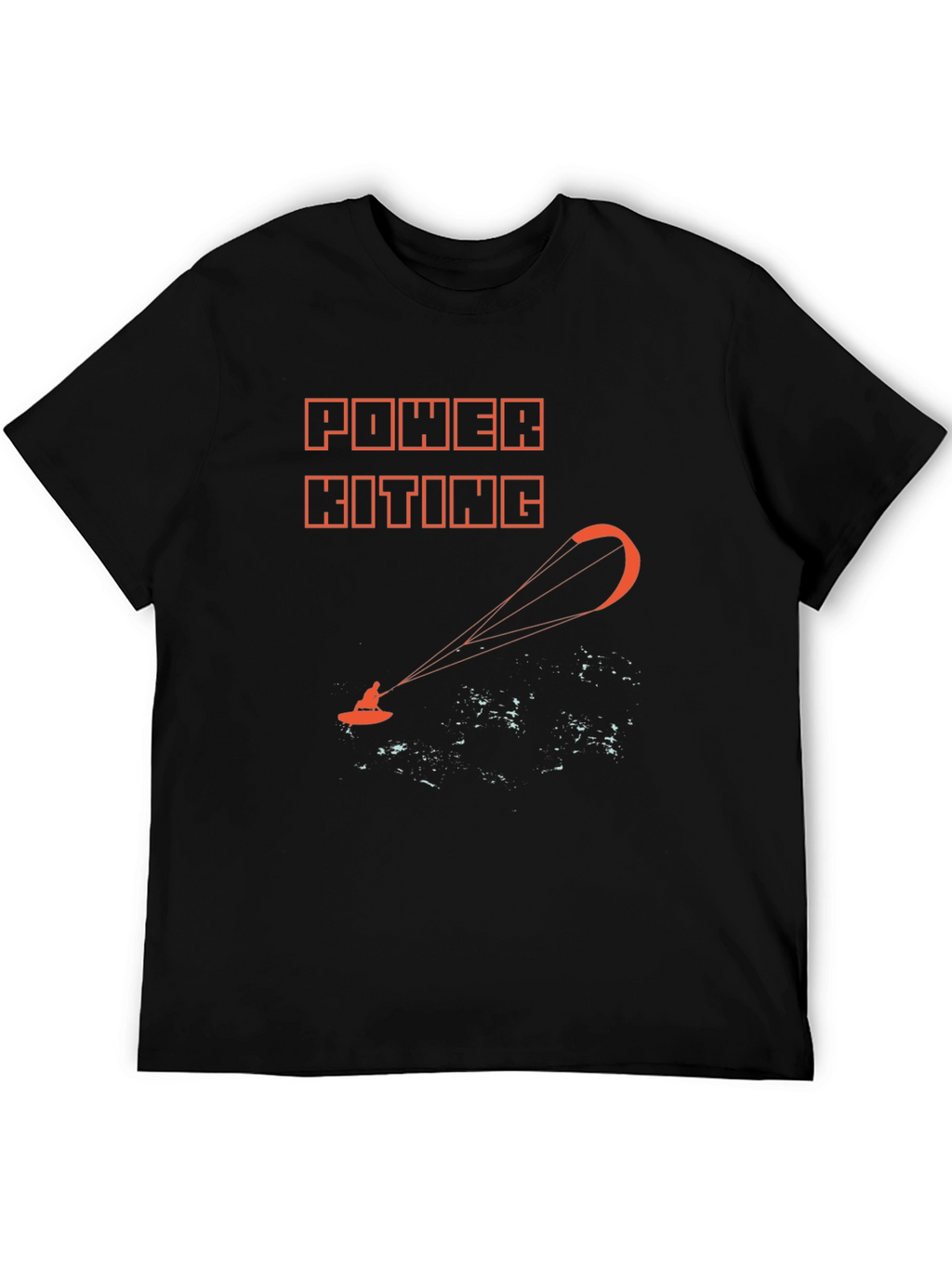Power Kiting Graphic Tee - Black Cotton T-Shirt
