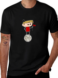 Cartoon Moon Landing T-Shirt - Black