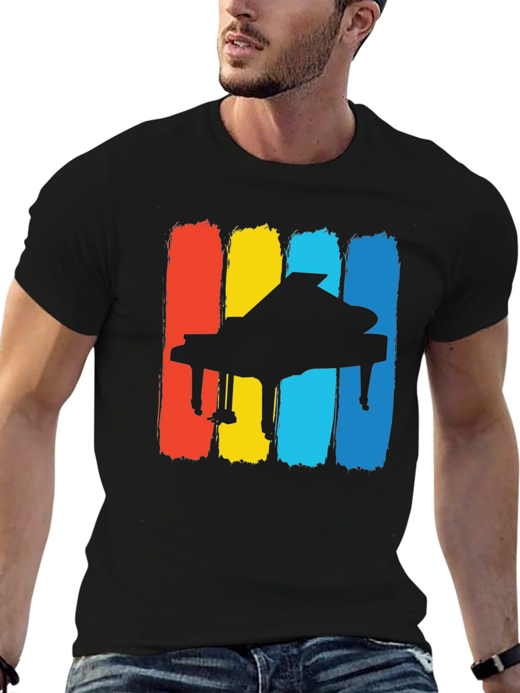 Retro Piano T-Shirt - Classic Musical Style