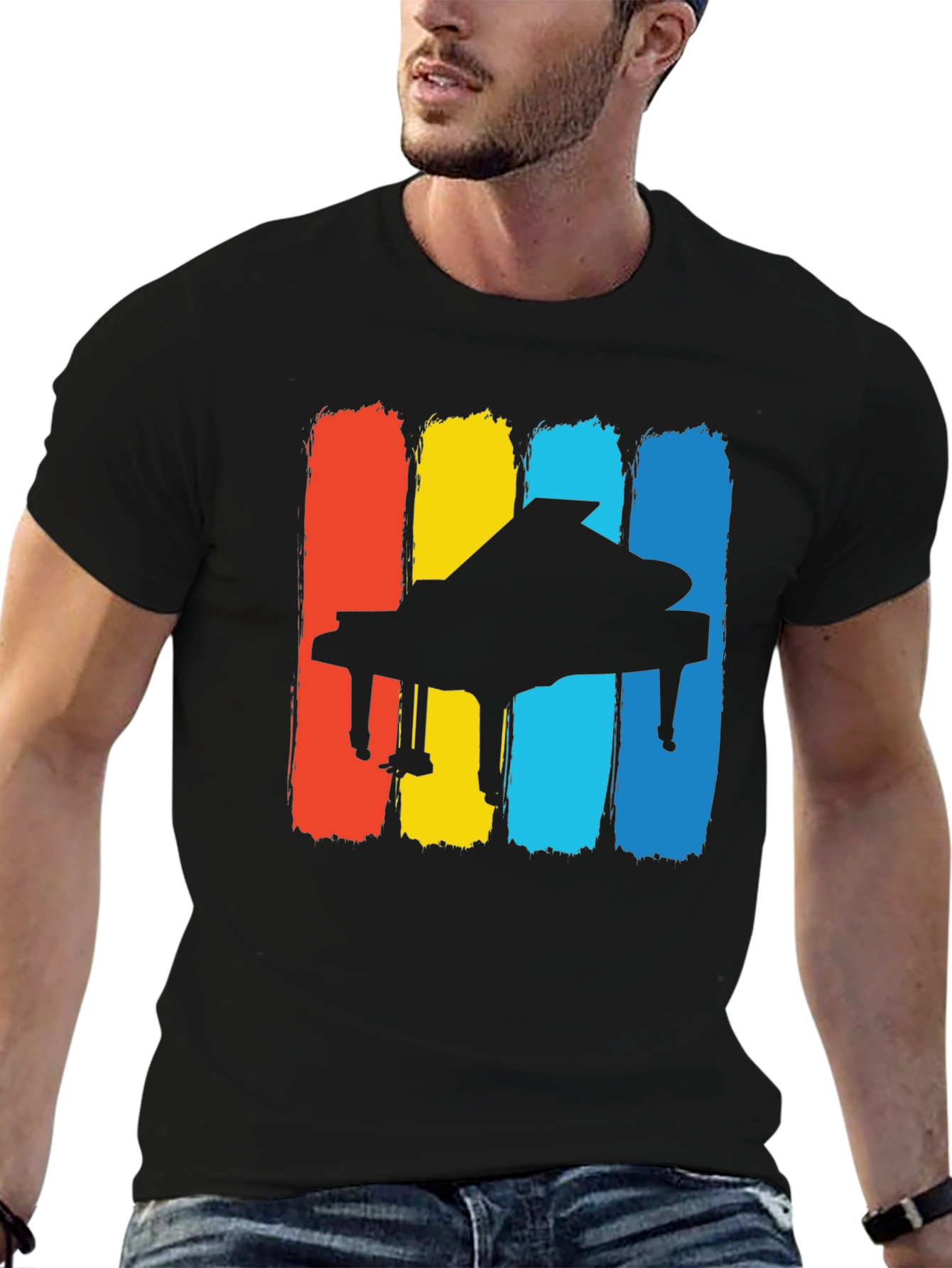 Retro Piano T-Shirt - Classic Musical Style