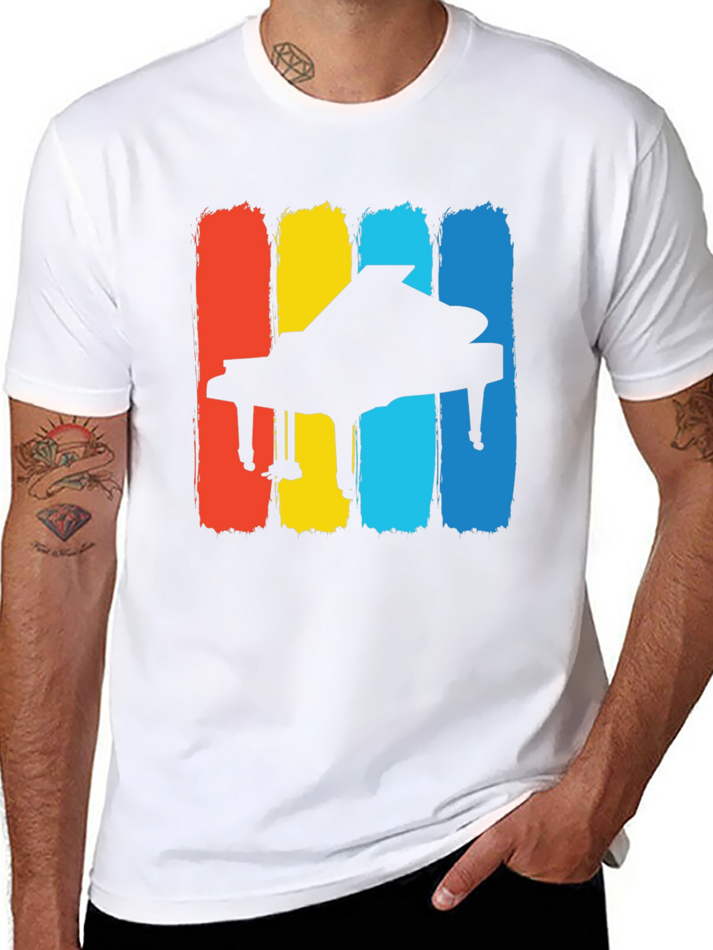 Retro Piano T-Shirt - Classic Musical Style