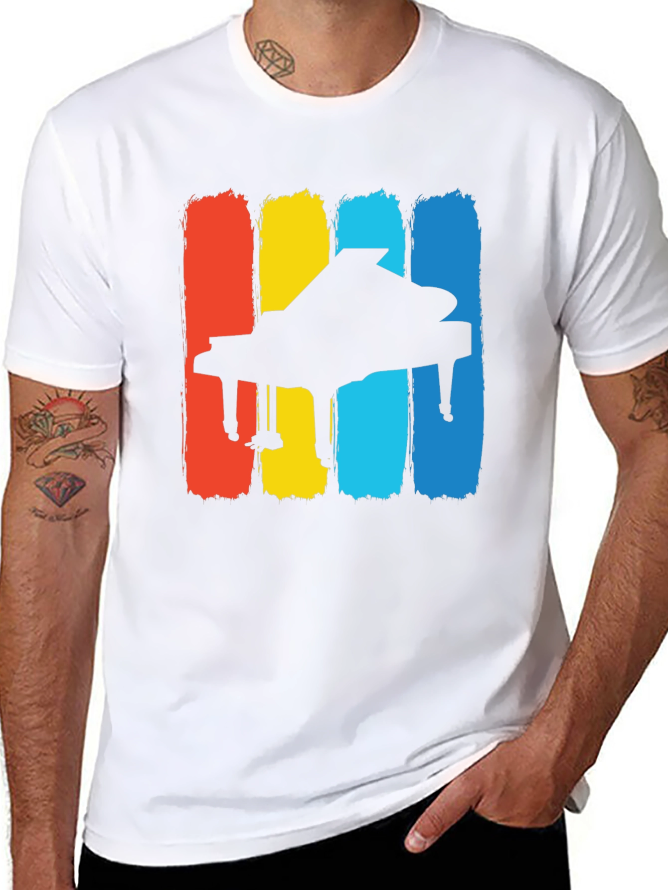 Retro Piano T-Shirt - Classic Musical Style