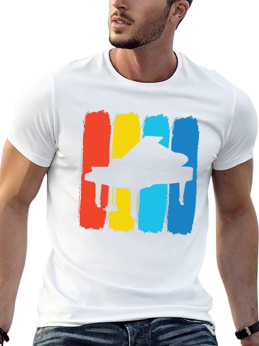 Retro Piano T-Shirt - Classic Musical Style