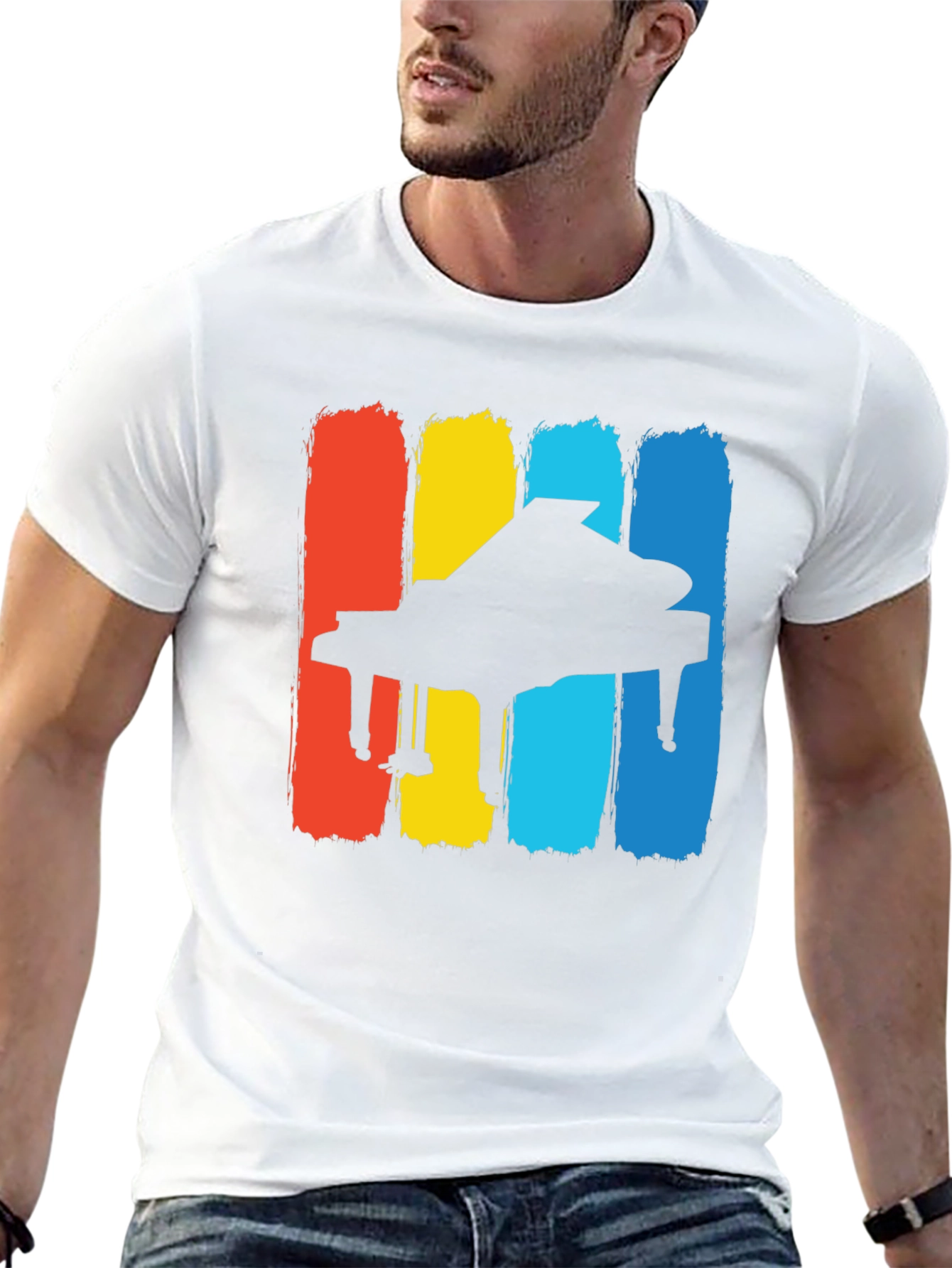 Retro Piano T-Shirt - Classic Musical Style