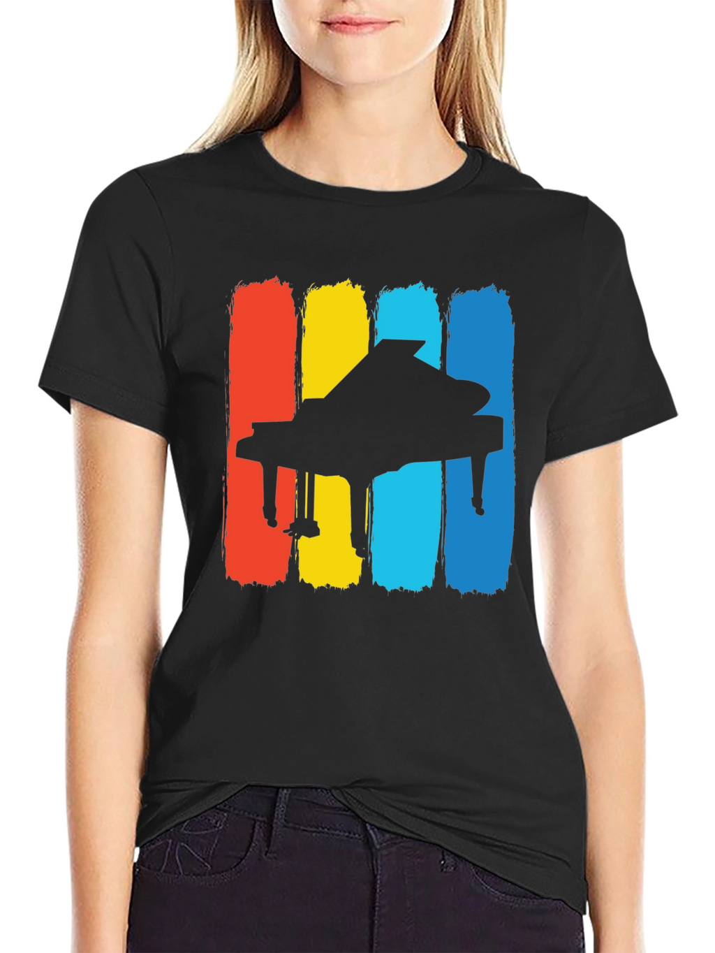 Retro Piano T-Shirt - Classic Musical Style