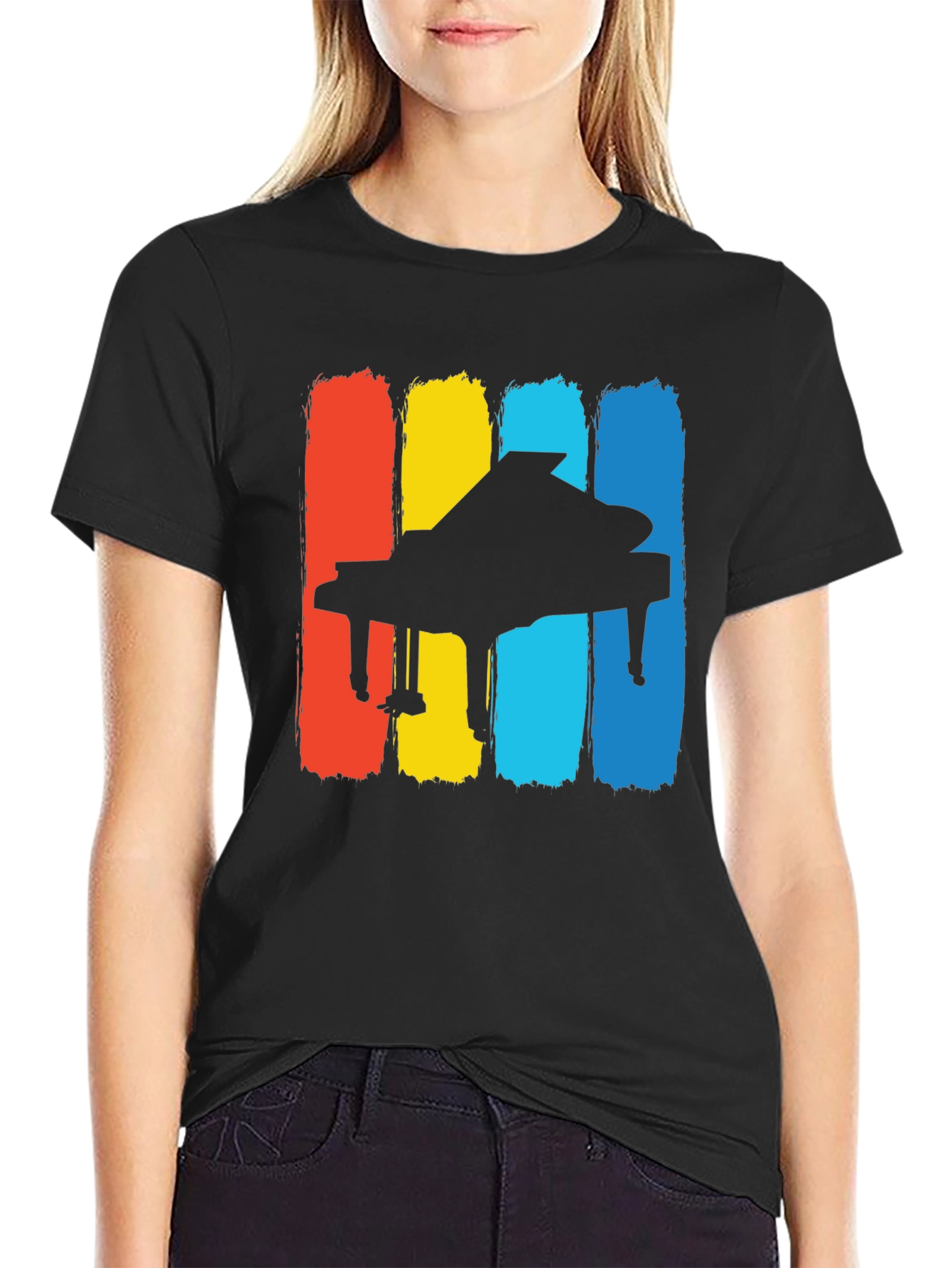 Retro Piano T-Shirt - Classic Musical Style